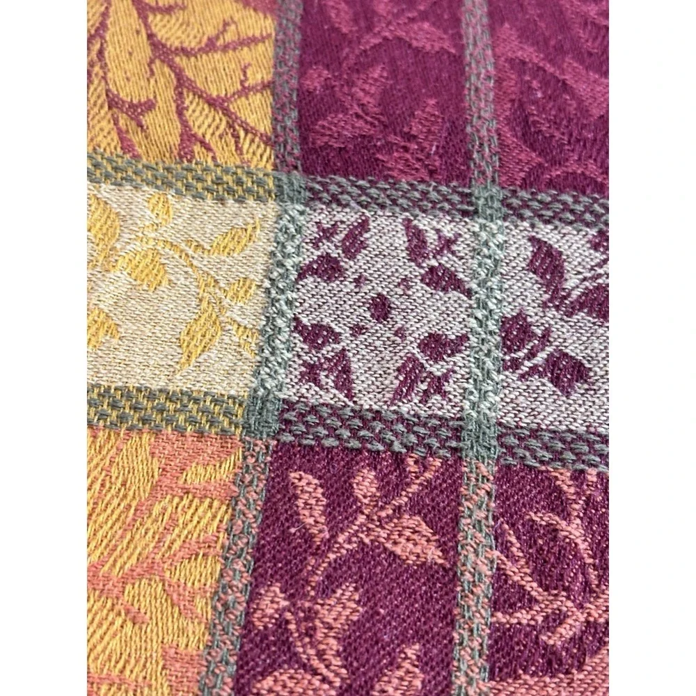 Maplewood Jacquard Autumn Tablecloth Cotton Blend farmhouse 52x118